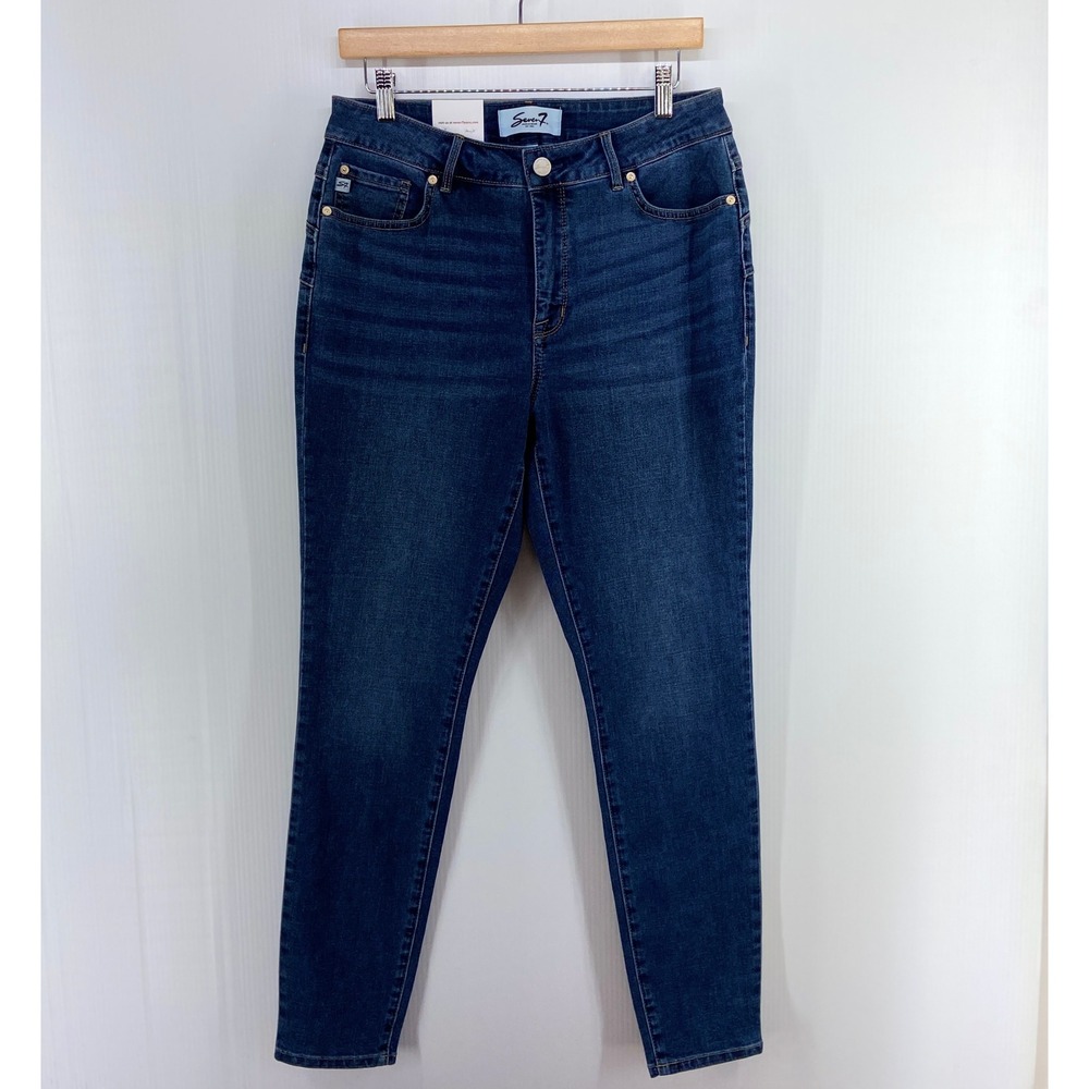 Seven7 Booty Shaper Skinny High Rise Blue Denim Jeans in Soul Stone Women 10 NWT